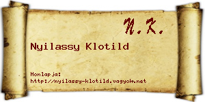 Nyilassy Klotild névjegykártya